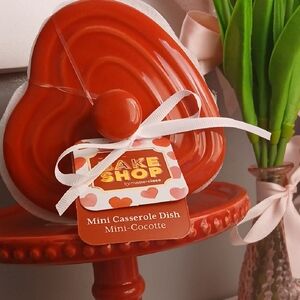 The Bake Shop Red Heart-Shaped Mini Casserole Dish NWT